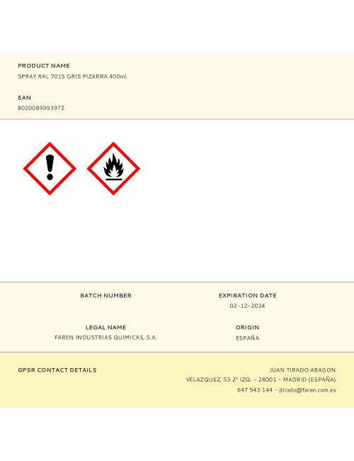 Pintura en spray ral 7015 gris pizarra 400 ml