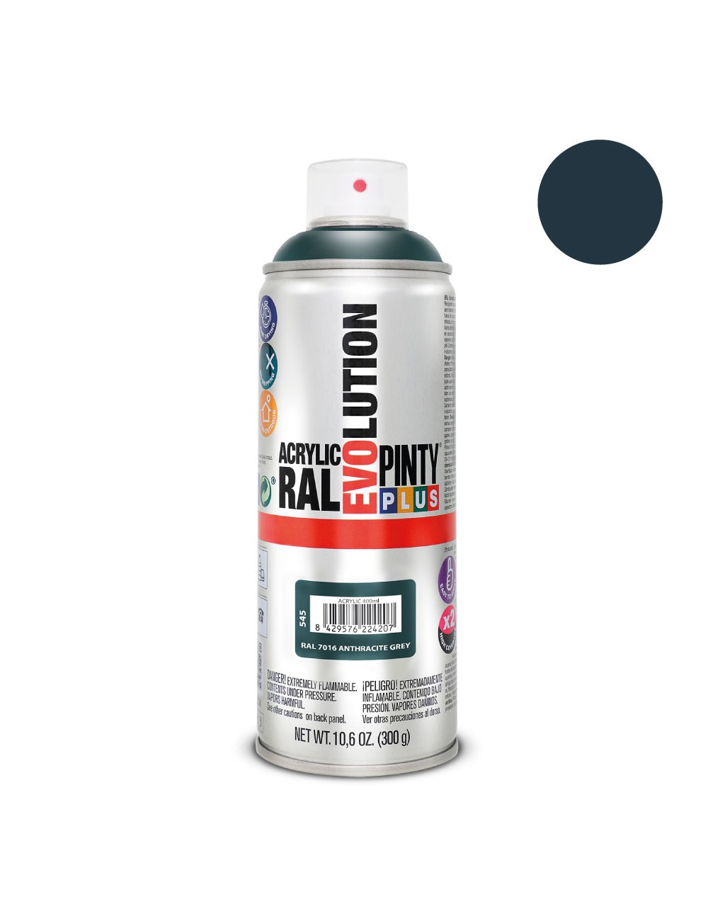 Pintura acrílica spray evolution 520 cc ral 7016 anthracite grey 300 g