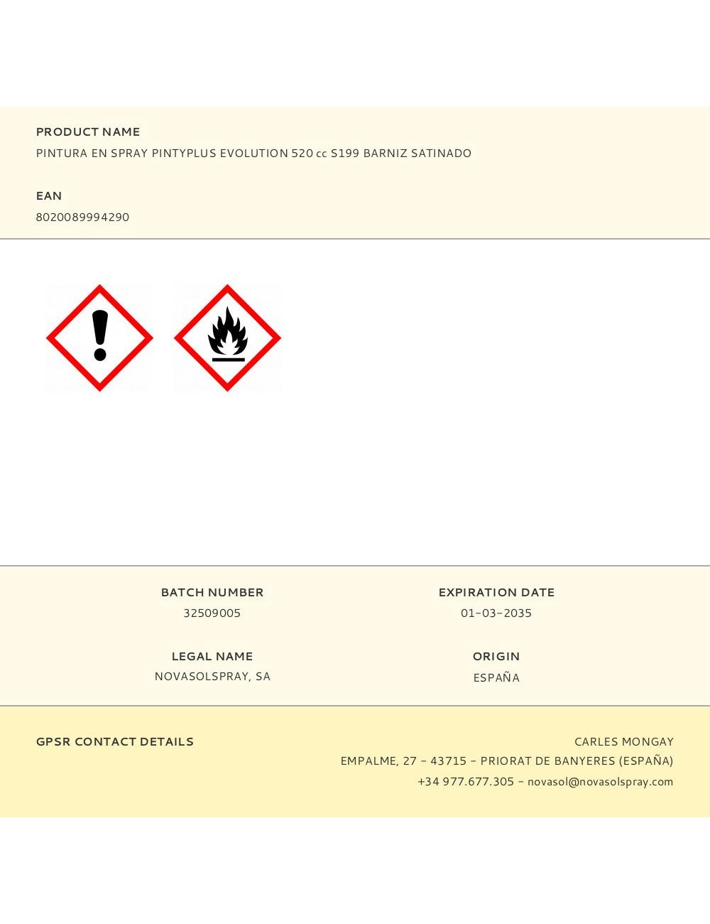 Spray barniz evolution 520 cc satinado s199