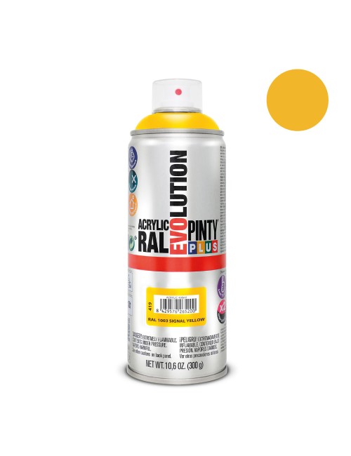 Pintura acrílica spray evolution 520 cc ral 1003 signal yellow 300 g
