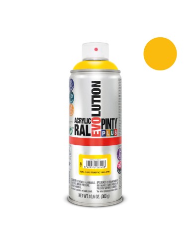 Pintura acrílica spray evolution 520 cc ral 1023 traffic yellow 300 g