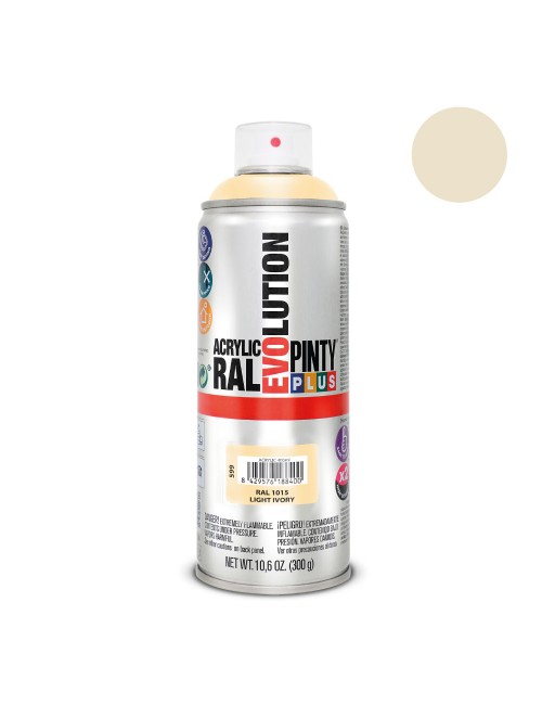 Pintura acrílica spray evolution 520 cc ral 1015 light ivory 300 g