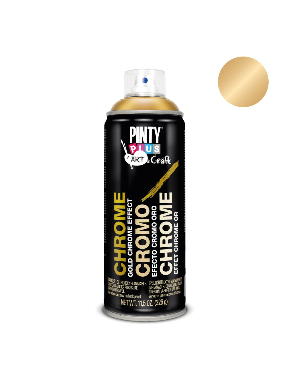 Pintura en spray art & craft 520cc efecto cromo oro c151