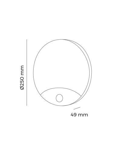 Aplique led redondo con sensor de movimiento 13 w 1850 lm 6400 k ip44 ø25 x 4,9cm