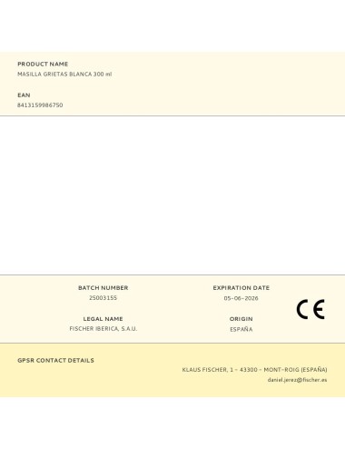 Masilla grietas exterior protegido blanca 300 ml