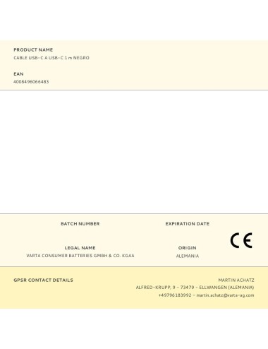 Cable usb-c a usb-c 1 m negro