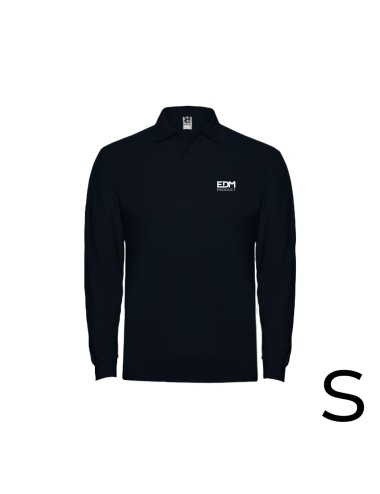 Polo negro manga larga talla-s 65% poliéster 35% algodon