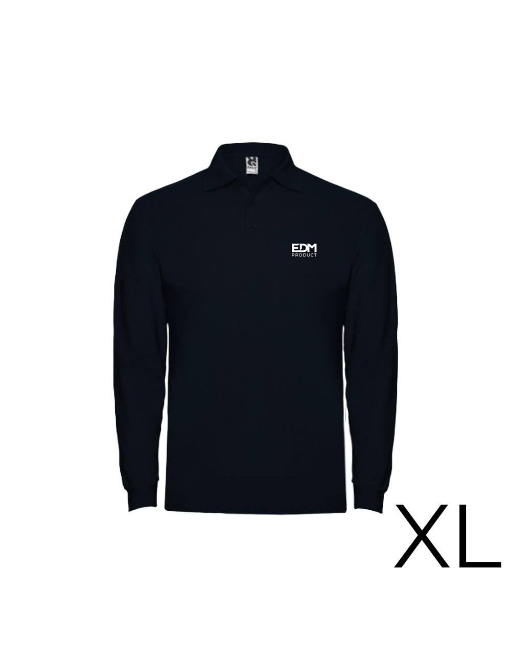 Polo negro manga larga talla-xl 65% poliéster 35%algodon