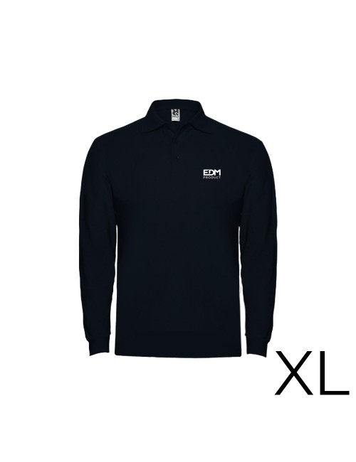 Polo negro manga larga talla-xl 65% poliéster 35%algodon