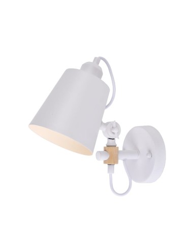 Aplique de pared metalico e27 60 w color blanco 25 x 27 cm