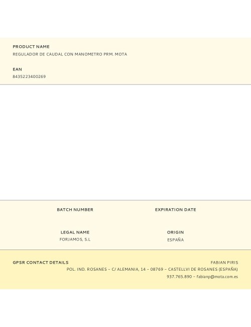 Regulador de caudal con manometro prm. mota