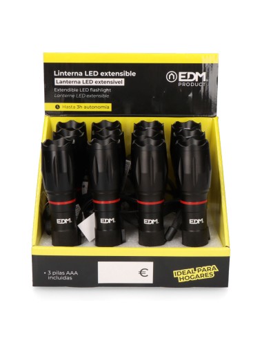 Linterna led extensible wild force 5 w, 3 x aaa (pilas incluidas)