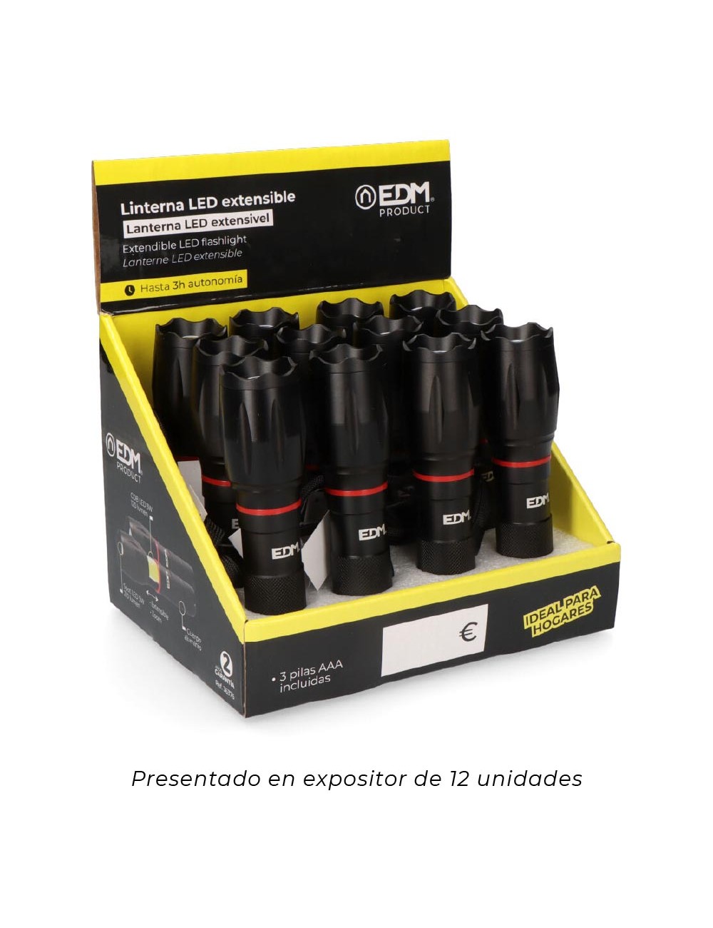 Linterna led extensible wild force 5 w, 3 x aaa (pilas incluidas)