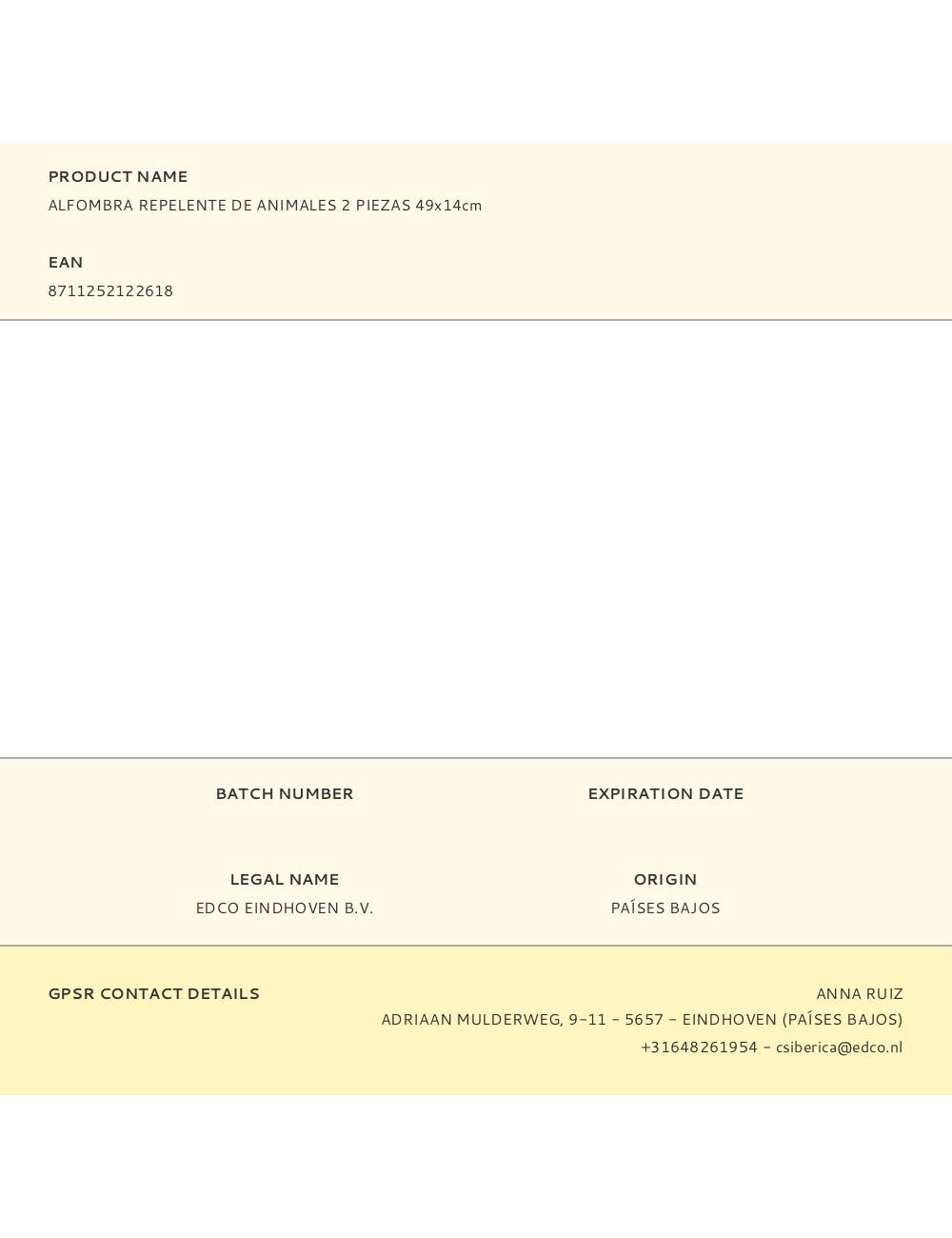 Alfombra repelente de animales 2 piezas 49x14cm