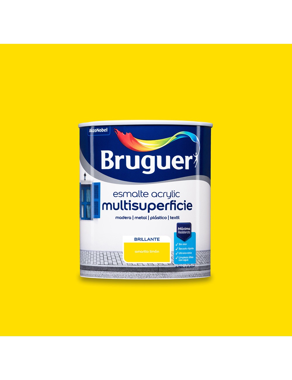 Esmalte acrilico multisuperficie amarillo limón brillante 750 ml