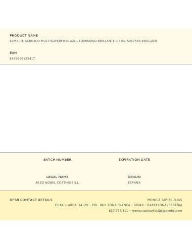 Esmalte acrilico multisuperficie azul luminoso brillante 750 ml