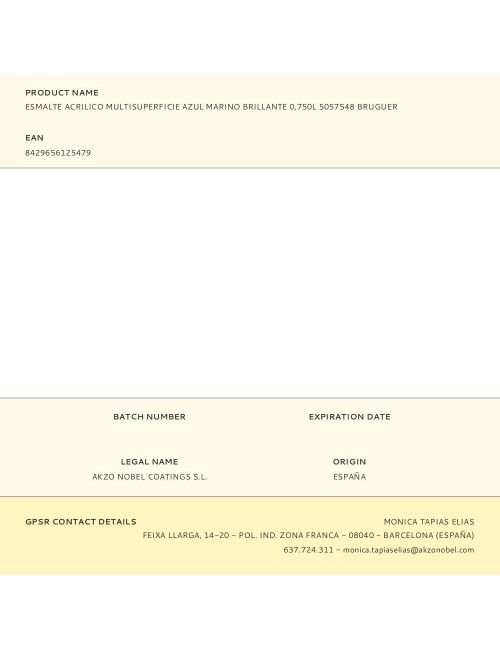 Esmalte acrilico multisuperficie azul marino brillante 750 ml