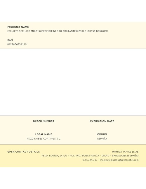 Esmalte acrilico multisuperficie negro brillante 250 ml