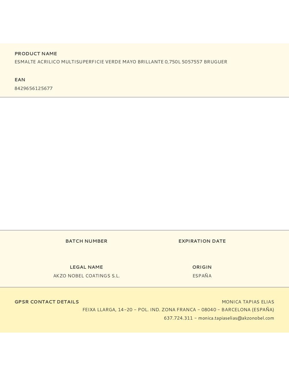 Esmalte acrilico multisuperficie verde mayo brillante 750 ml