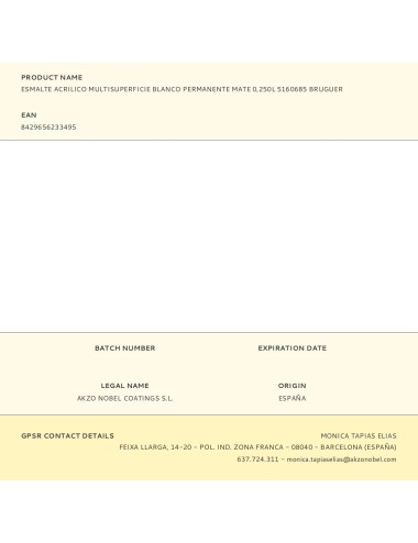 Esmalte acrilico multisuperficie blanco permanente mate 250 ml