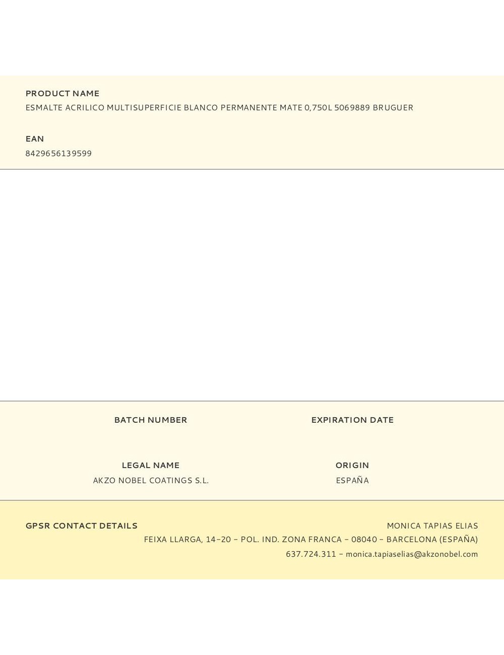 Esmalte acrilico multisuperficie blanco permanente mate 750 ml