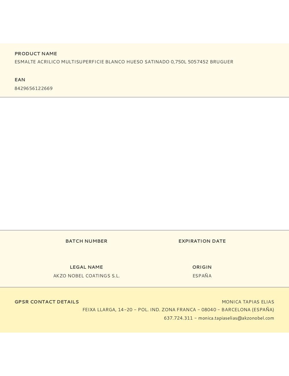 Esmalte acrilico multisuperficie blanco hueso satinado 750 ml