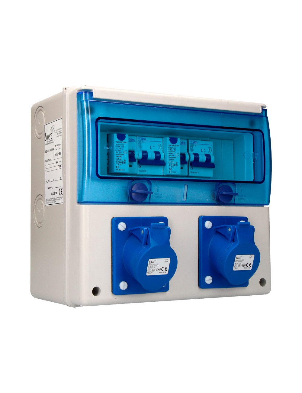 Cuadro indusrial montado, bases, cableado y protecciones, 270 x 250 x 160 mm