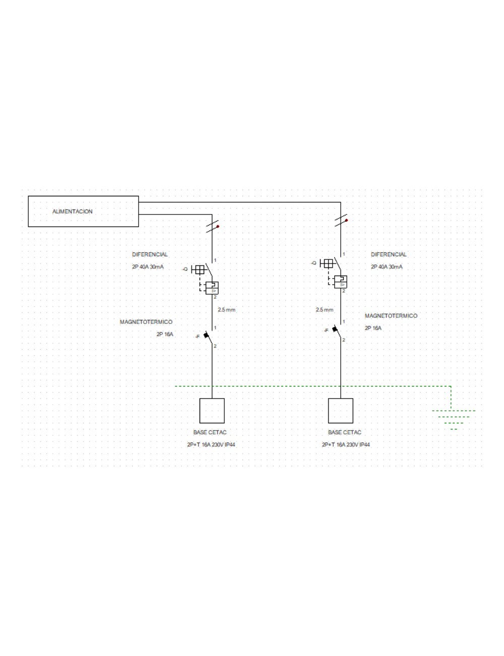 Cuadro indusrial montado, bases, cableado y protecciones, 270 x 250 x 160 mm