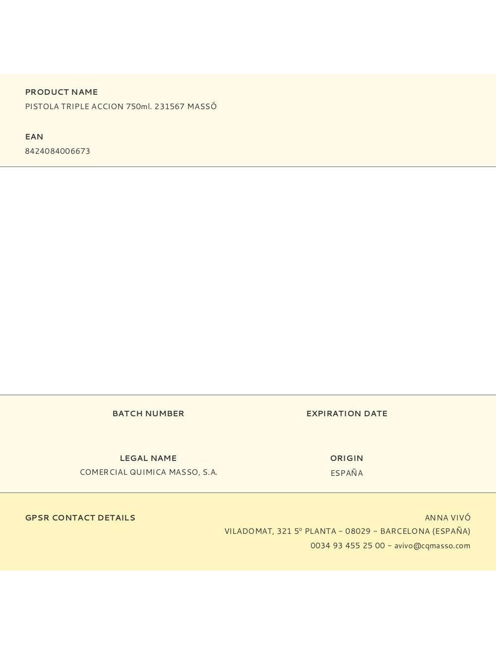 Pistola triple accion 750ml. 231822 massó