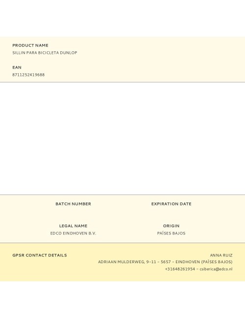 Sillin para bicicleta dunlop