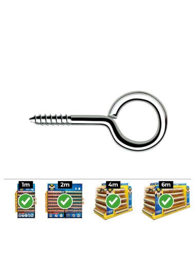 Hembrilla roscada cerrada ø2,7 x 40 mm zincado, caja 500 uds