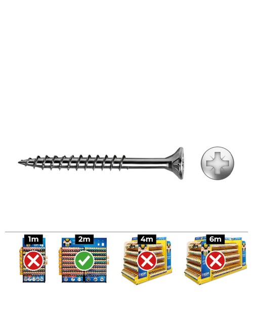 Caja 60 unid. tornillo madera avellanado pz r/parc ref vloxp ø5x90mm zincado