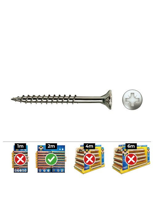 Caja 40 unid. tornillo madera avellanado pz r/parc ref vloxp ø5x100mm zincado