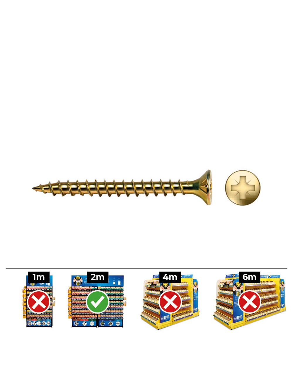 Caja 150 unidades tornillo madera avellanado pz din/ref vlox ø6 x 50 mm bicromatado+lubr.