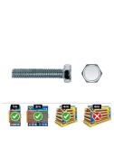 Caja 100 unid. tornillo metrica hexagonal din/ref 933 ø8x25mm zincado celo