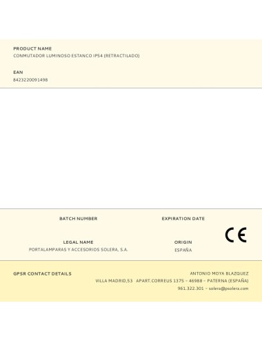 Conmutador luminoso estanco ip54 (retractilado)