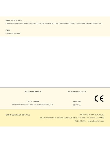 Caja de empalmes aerea para exterior estanca con 3 prensaestopas ip68 para exterior 8x5,2x3,7cm black series solera (retract ...