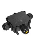 Caja de empalmes aerea para exterior estanca con 3 prensaestopas ip68 para exterior 9,3x7,3x3,8cm black series solera (retra ...