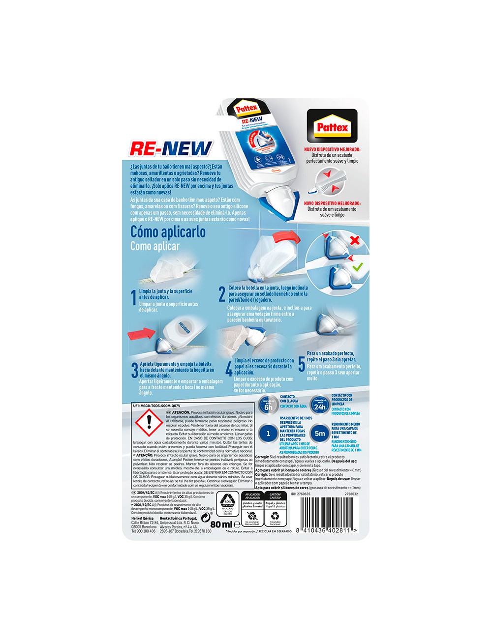 Silicona re-new blanco 80 ml