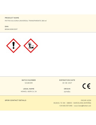 Silicona universal transparente 280 ml