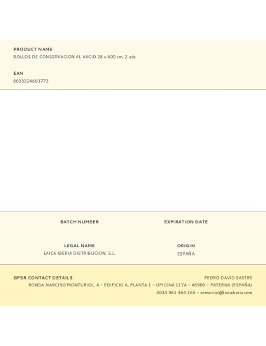Rollos de conservacion al vacio 28 x 600 cm, 2 uds