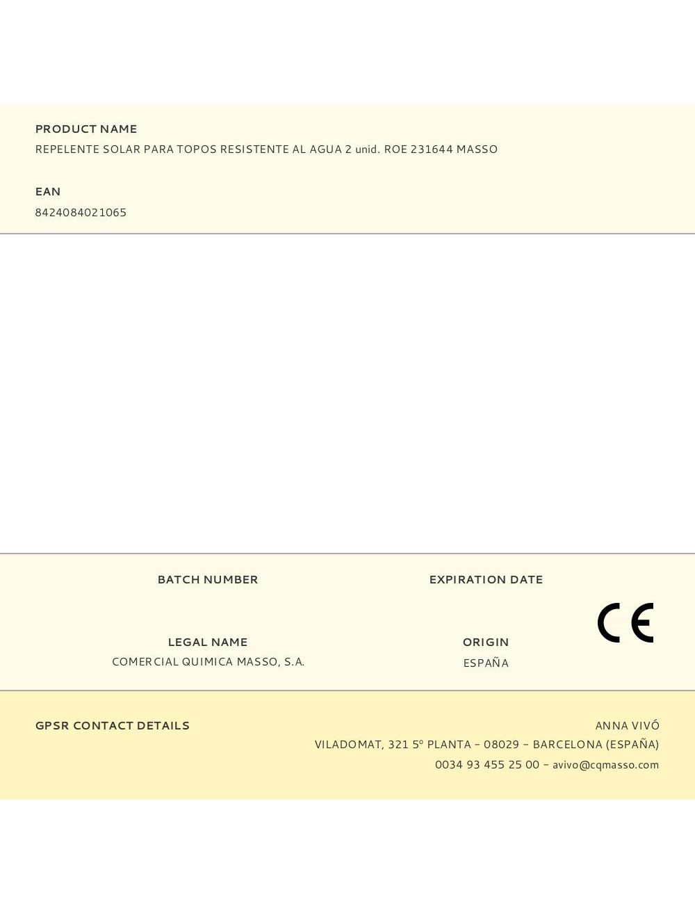 Repelente solar para topos resistente al agua 2 unid. roe 231644 masso