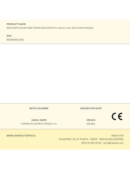 Repelente solar para topos resistente al agua 2 unid. roe 231644 masso