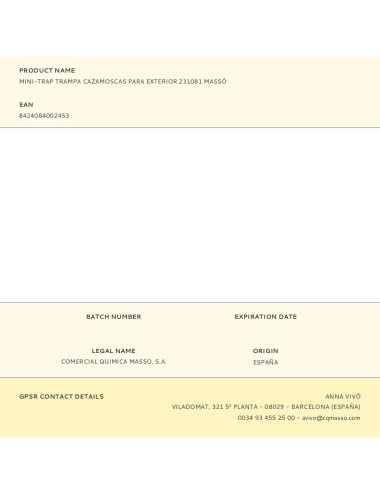 Mini-trap trampa cazamoscas para exterior 231081 massó