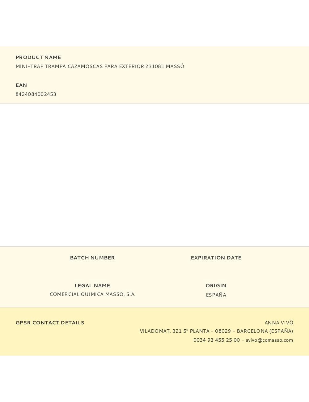 Mini-trap trampa cazamoscas para exterior 231081 massó