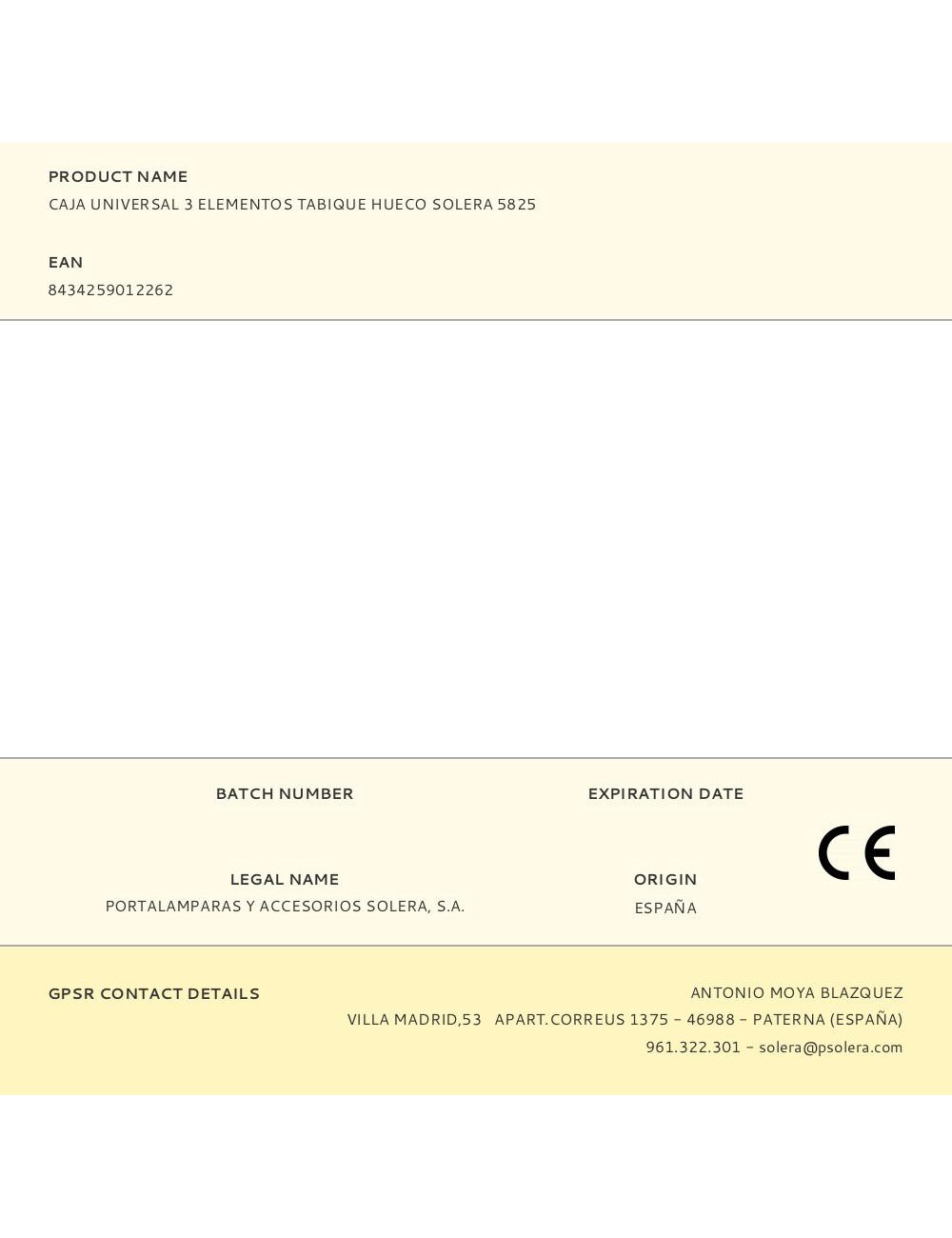 Caja universal 3 elementos tabique hueco solera 5825