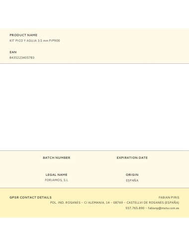 Kit pico y aguja 3.5 mm p/p900