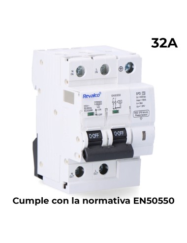 Iga 2p 32a c 10ka - protector de sobretension permanente segun normativa en-50550 y transitorio 5-15ka 275v