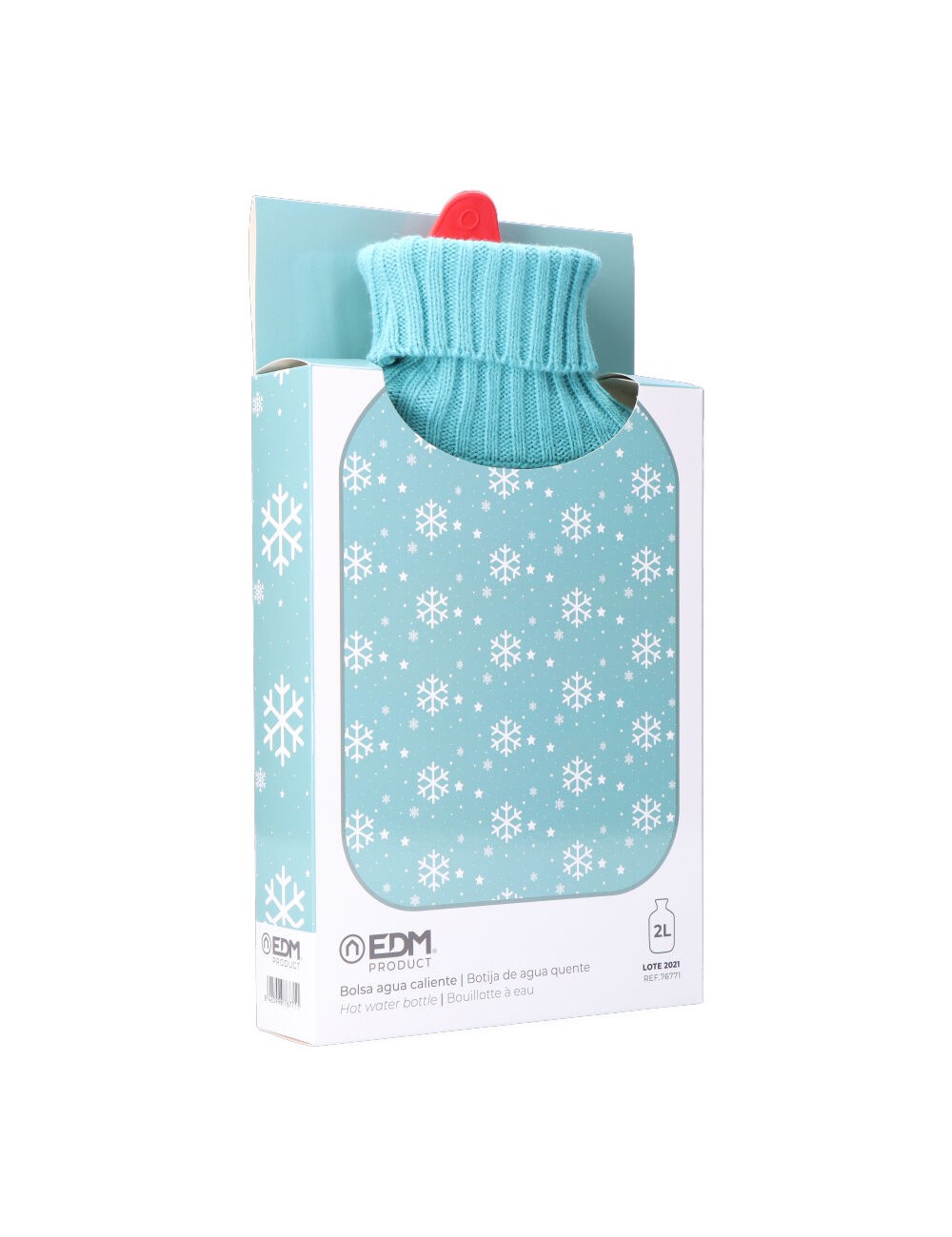 Bolsa de agua caliente 2 l modelo azul copos blancos