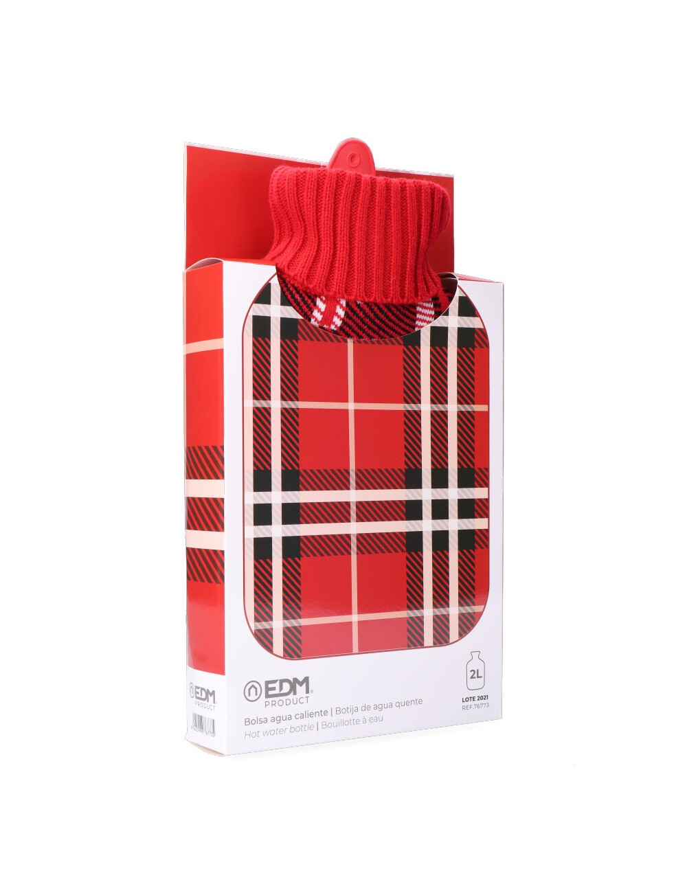 Bolsa de agua caliente 2 l modelo clásico escoces rojo